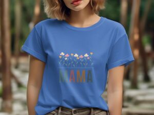 Single Side Mama Design Printed - Yellow T-Shirt - Rounded Neck T-Shirt For Women
