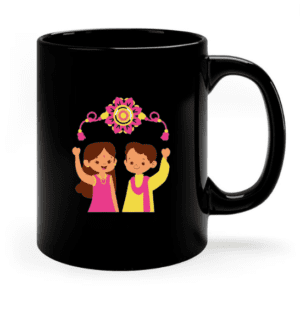 Happy Rakshabandhan black - Special Traditional Printed Mug