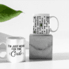 White Printed Mug - I Am Just Here For Code Written