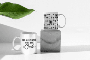 White Printed Mug - I Am Just Here For Code Written