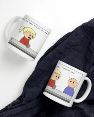 White Printed Mug- Java Memes