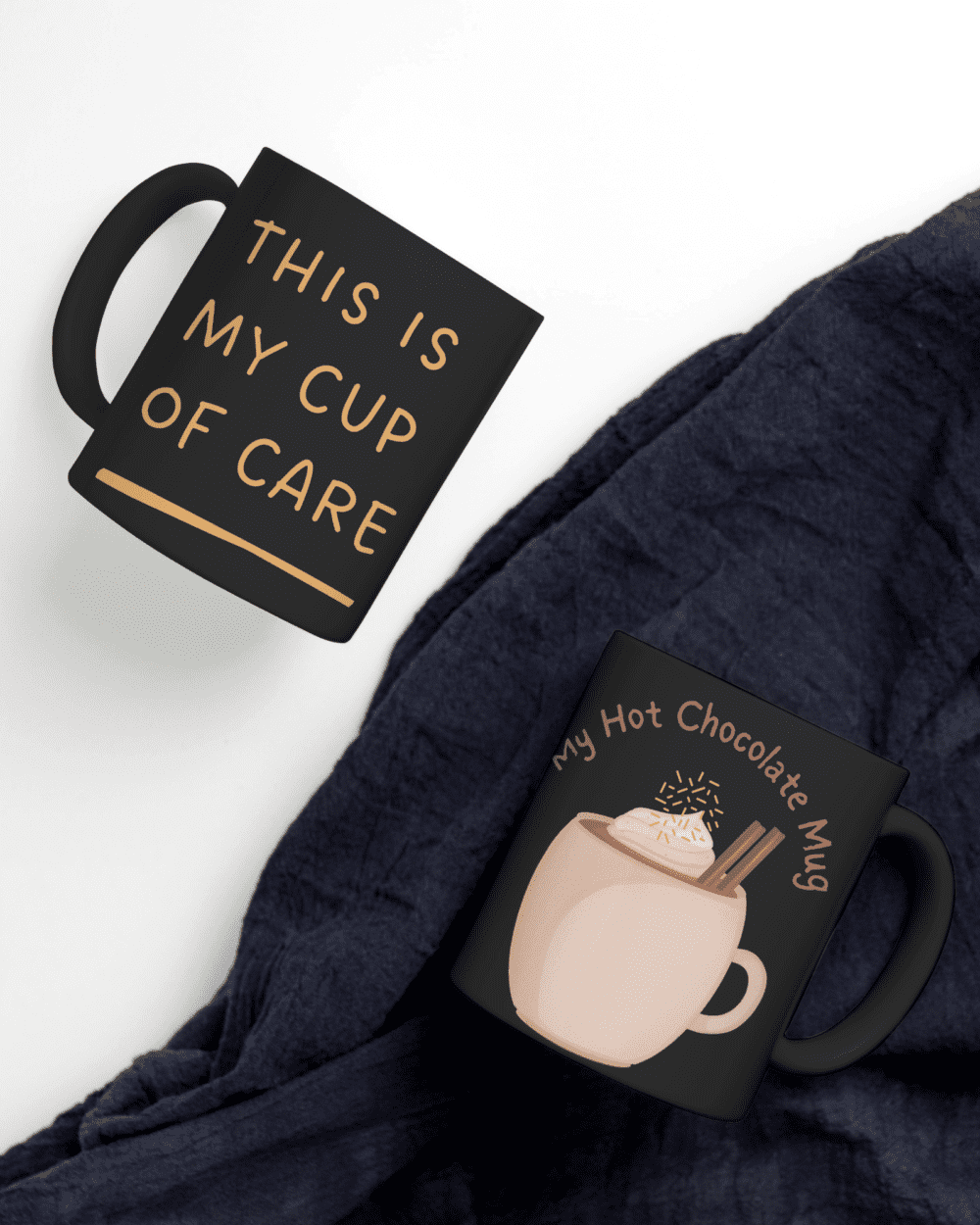 Black Printed Mug- Hot Chocolate Drinks Quote Printed Mug