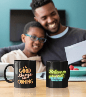 Black Printed Mug- Motivational Quote Believes In Yourself Printed Mug