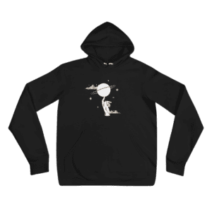Men Full Sleeve - Black Hoodie - Futuristics Planet On Finger Printed With Graphic Design