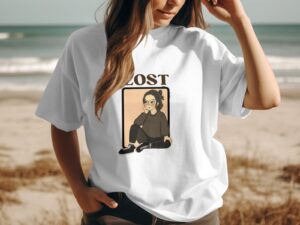 Single Side Lost Design Printed - Yellow T-Shirt - Rounded Neck T-Shirt For Women