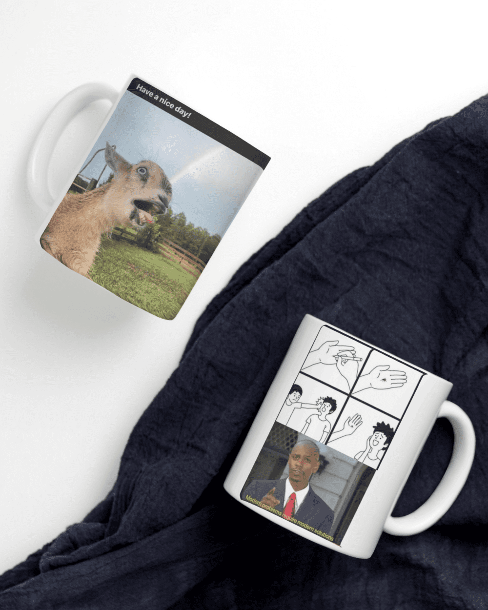 White Printed Mug- Modern Problem Require Modern Solution Printed Mug