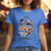 Single Side Retro Vinyl Record Design Printed - Yellow T-Shirt - Rounded Neck T-Shirt For Women