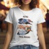 Single Side Retro Vinyl Record Design Printed - Yellow T-Shirt - Rounded Neck T-Shirt For Women