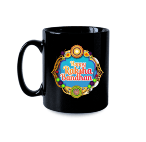 Happy Rakshabandhan black - Traditional Printed Mug