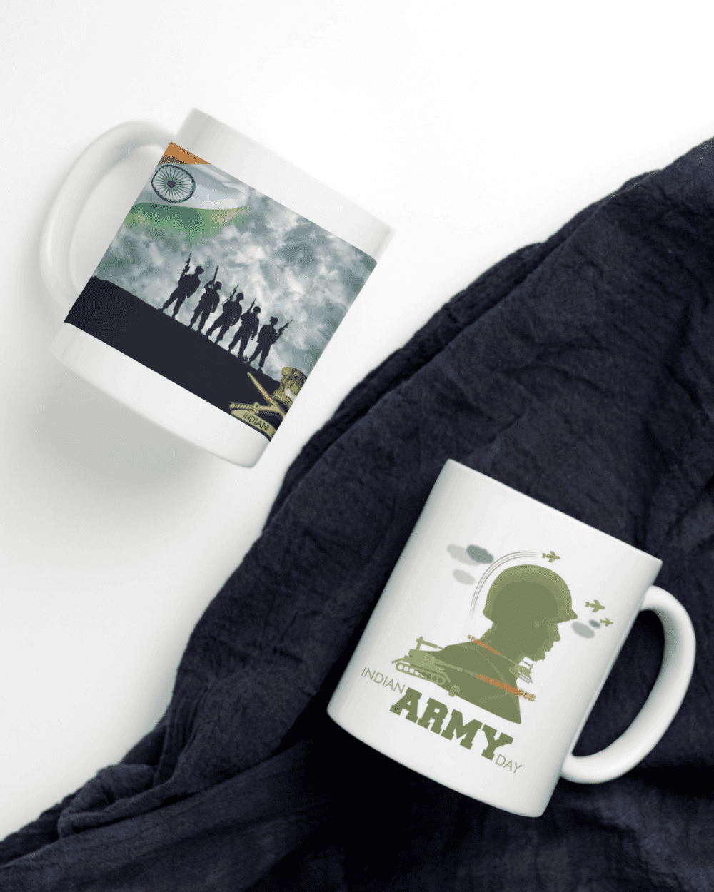 White Printed Mug- Bharat Navy Printed Mug