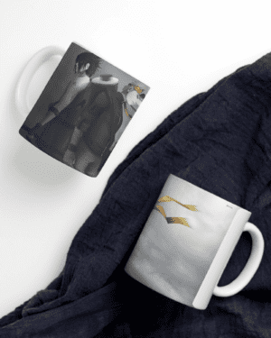 White Printed Mug - Naruto And His Big Rival