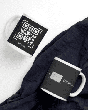 White Printed Mug- Bar Code Printed Mug