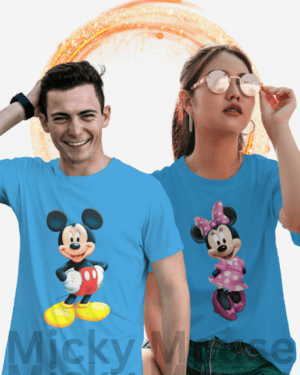 Single Side Couple Printed T-shirt - Mickey Mouse