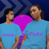Single Side Couple Printed T-shirt - Play And Pause