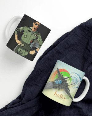 White Printed Mug- Bharat Air Force Printed Mug