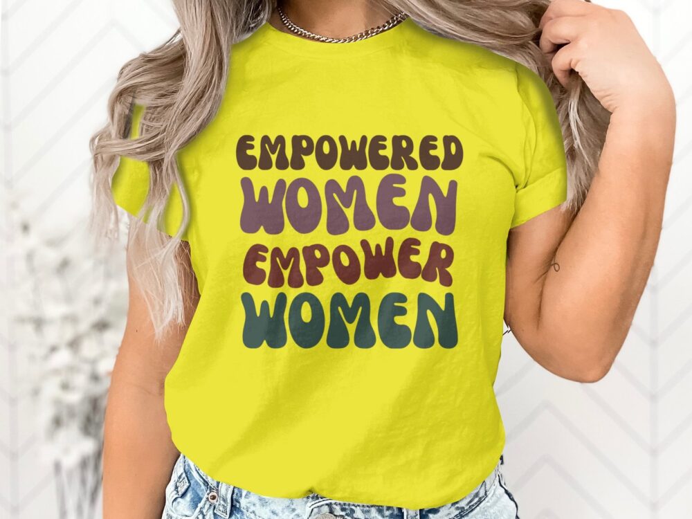 Single Side Empowered Women Empower Women Printed - Yellow T-Shirt - Rounded Neck T-Shirt For Women