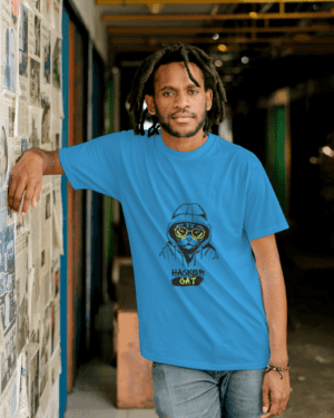 T-Shirt Printed - Hacker Cat Printed T-Shirt