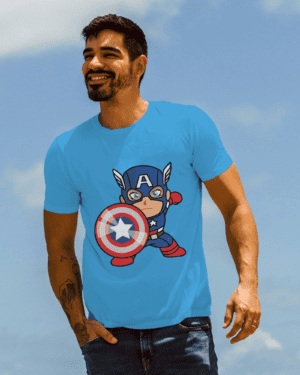 T-Shirt Dual Side Printed - Captain America Printed T-Shirt
