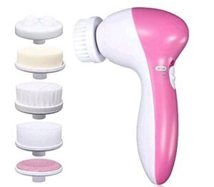 Women 5 in 1 Portable Electric Facial Cleaner Battery Powered Multifunction Massager, Face Massage Machine For Face, Facial Machine, Beauty Massager