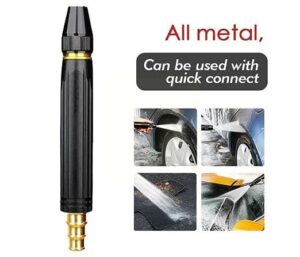 Portable High Pressure Washing Water Gun, Adjustable Multifunction Pressure Washer Nozzle Spray Gun Direct Spray Car Wash Water Gun,Black High Pressur