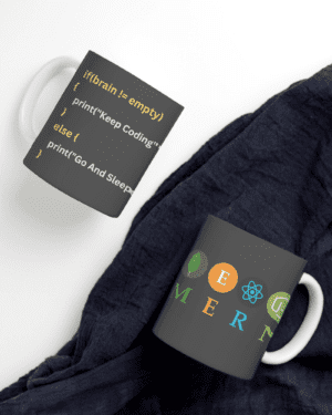 White Printed Mug- MERN Stack Mug Special For Coder