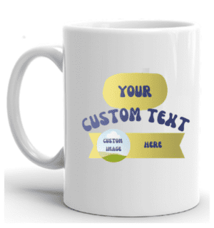 Custom Mug Printing With Predefined Design - Color - Blue & Yellow