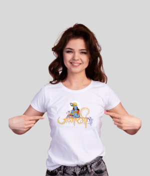 Happy Janmashtami Printed Girl T-shirt - Krishna With Murli