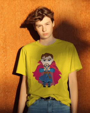 White T-Shirt Dual Side Printed - Doctor Strange Printed T-Shirt