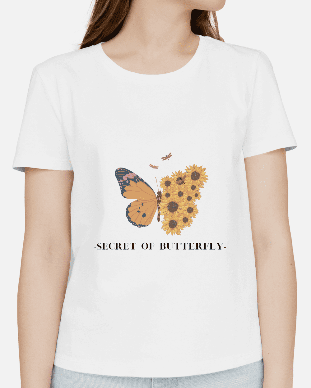 Single Side Printed T-shirt - Secret Of Butterfly