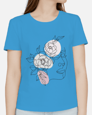 Single Side Printed T-shirt - Girl With Flower