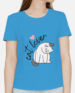 Single Side Printed T-shirt - Cat Lover