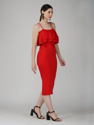 Ruffle design bodycon dress