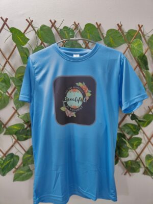 Blue T-Shirt Printed - Beautiful Be Yourself - You Are Special.