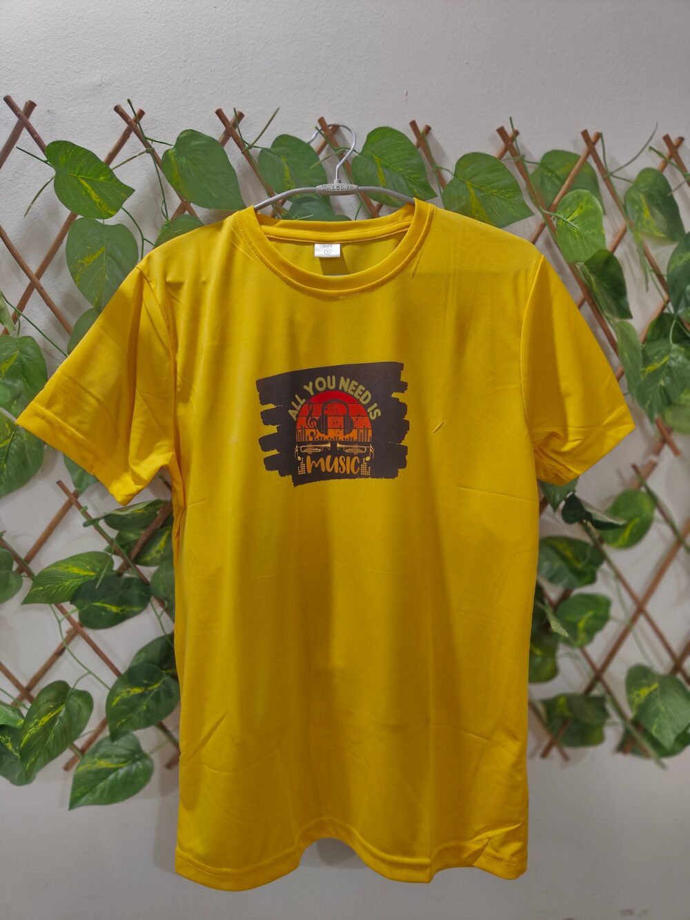 Yellow T-shirt Printed - All You Need Music.
